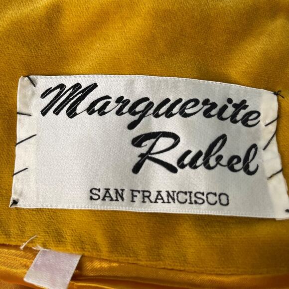 Vintage Women Mustard Velvet Coat 1960 Size S - Picture 9 of 10